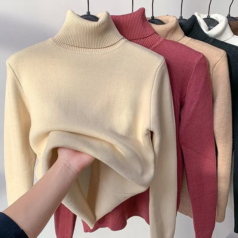 Autumn Winter Knit Sweater Women Korean Warm Turtleneck Long Sleeve Jumper Pullover Female Knitwear Loose Casual Ladies G240
Autumn Winter Knit Sweater Women Korean Warm Turtleneck Long Sleeve Jumper Pullover Female Knitwear Loose Casual Ladies G240