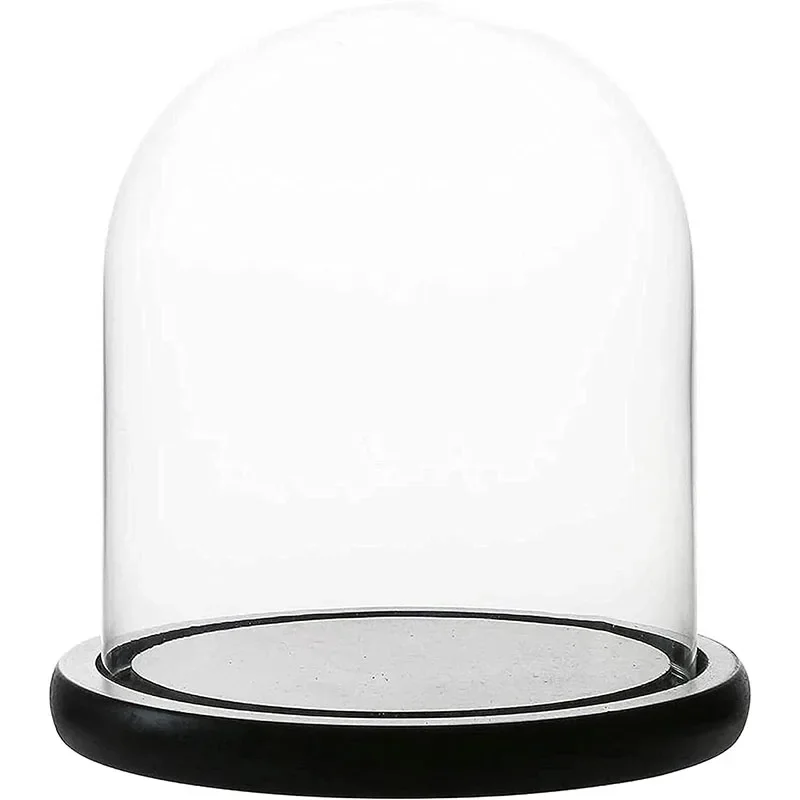 

Wood Snow Dome Glass Dome, Display DIY for Globes, Tabletop Decorative Centerpiece Bell Case Base Jar Cloche Clear
