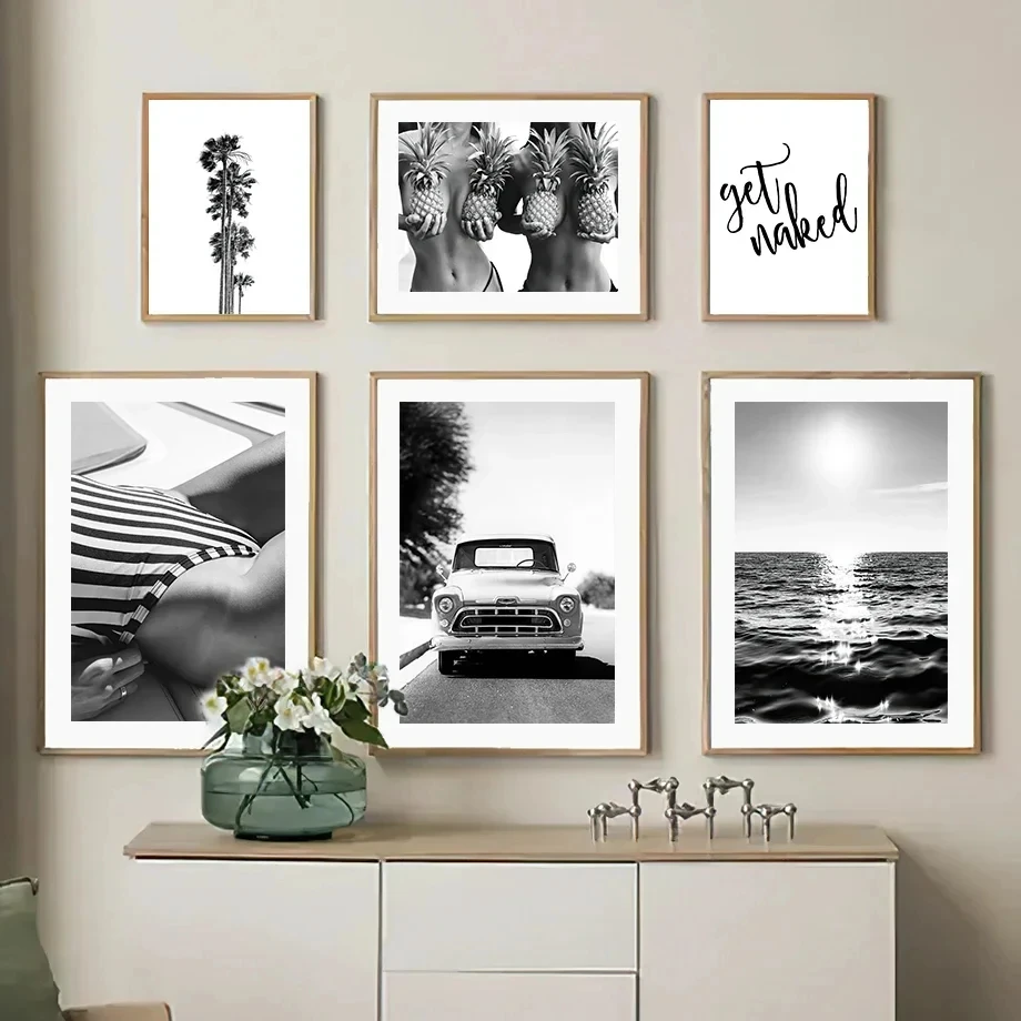 Tropiacl Beach Pineapple Girl Coconut Tree Black White Wall Art Canvas Painting Living Room Decor Posters Prints Wall Pictures
Tropiacl Beach Pineapple Girl Coconut Tree Black White Wall Art Canvas Painting Living Room Decor Posters Prints Wall Pictures