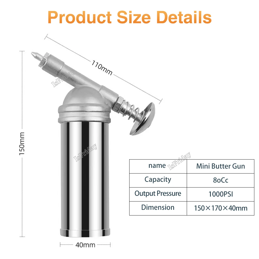 80cc Grease Filler Handheld Mini Grease Gun Machine 1000PSI Output Pressure Oiler High Pressure Oiler Hand Tools
80cc Grease Filler Handheld Mini Grease Gun Machine 1000PSI Output Pressure Oiler High Pressure Oiler Hand Tools