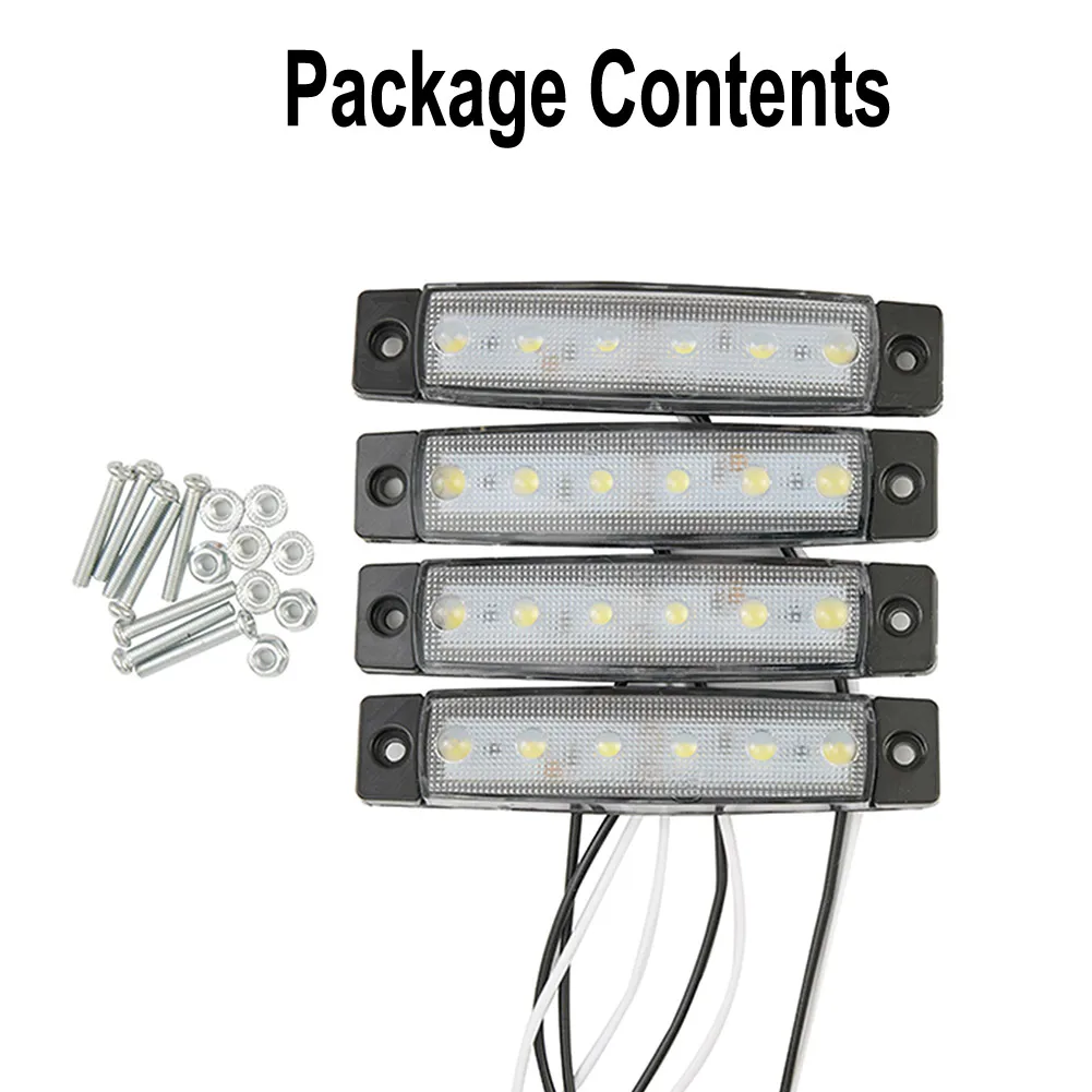 

4 Pcs Led Strip Light Courtesy Lights DC 12-24V Marine Grade Utility Waterproof 3.8 X 0.8 X 0.4 Inch 6 LED 6000K