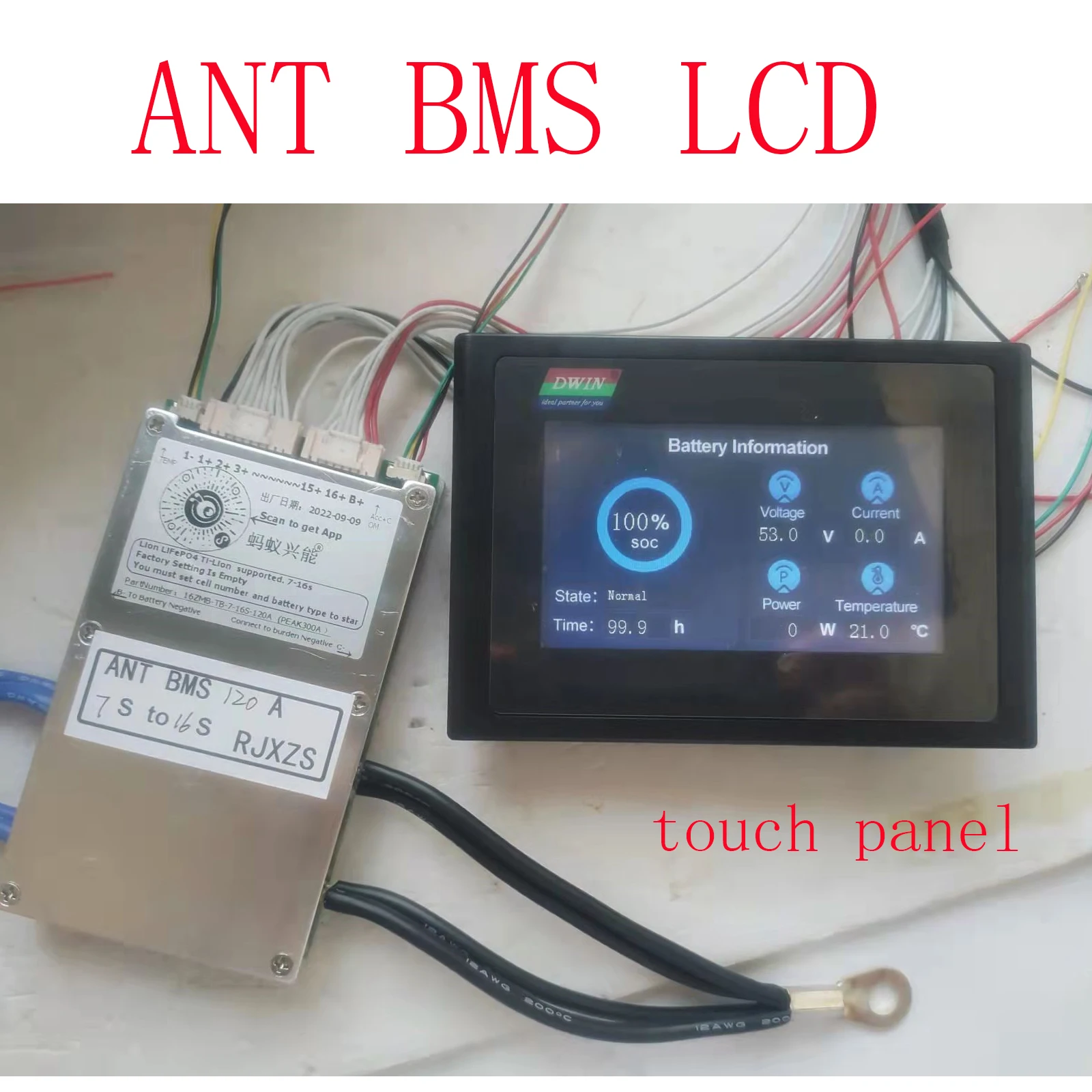 

Touch Screen 4.3 Inch TTL for 4S 16S 18S 20S 24S 32S ANT BMS LCD With Touch Panel