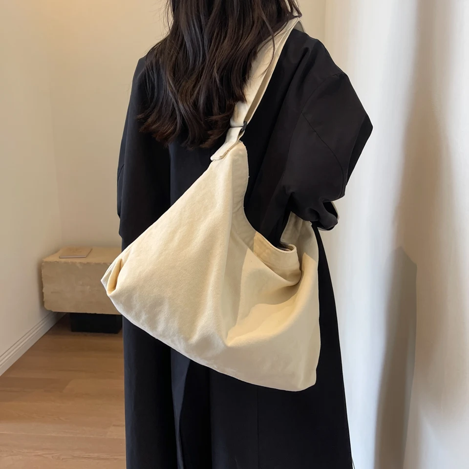 

Vintage Canvas Women's Bag 2023 Trend Eco Bag Korean Shoulder Cross Bag Large Shopper College Messenger Bag Y2K Handbag Satchels