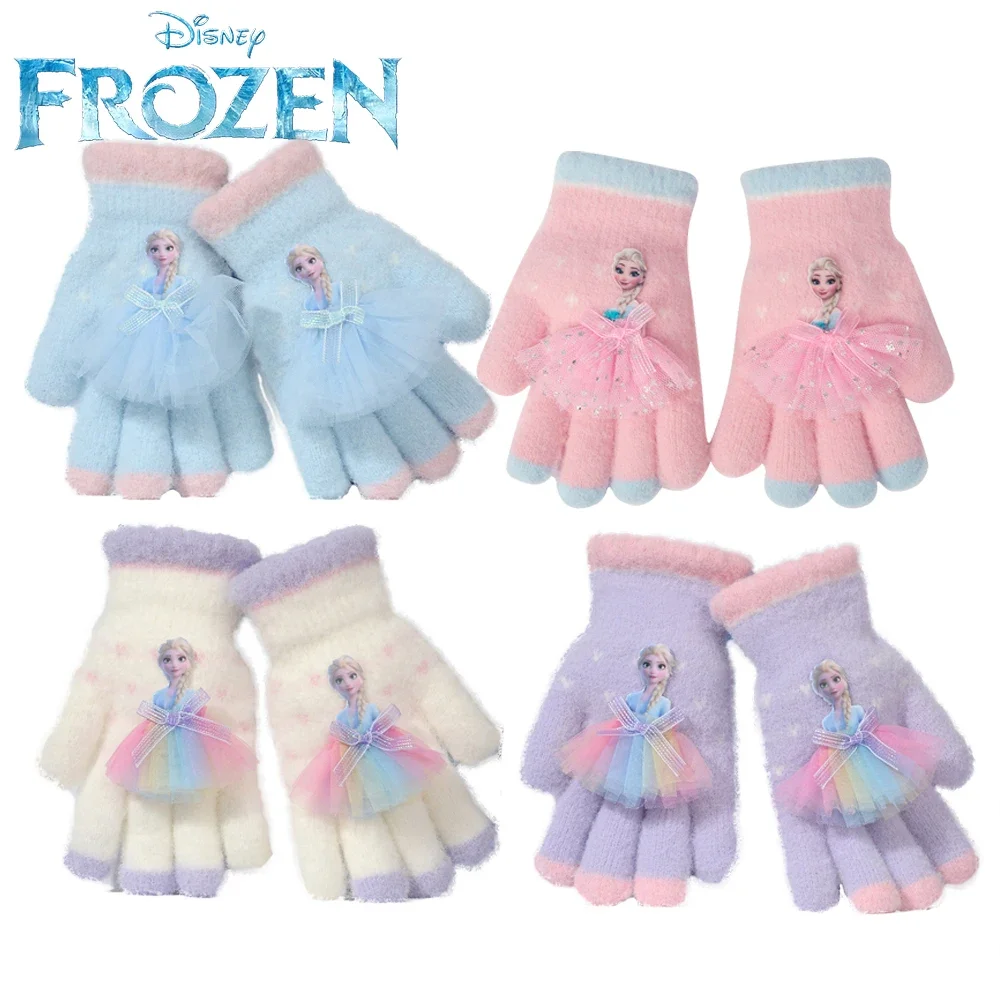 

Disney Frozen Winter Gloves for Kids Girl Boy Autumn Winter Warm Glove Elsa Non Slip Breathable Mitten Christmas Gift 2024 New