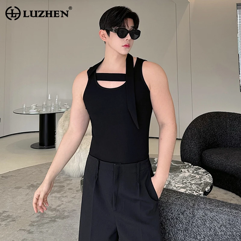 LUZHEN индивидуальный лоскутный дизайн Универсальный простой жилет без рукавов оригинальные стильные уличные высококачественные мужские майки LZ3941 
LUZHEN индивидуальный лоскутный дизайн Универсальный простой жилет без рукавов оригинальные стильные уличные высококачественные мужские майки LZ3941