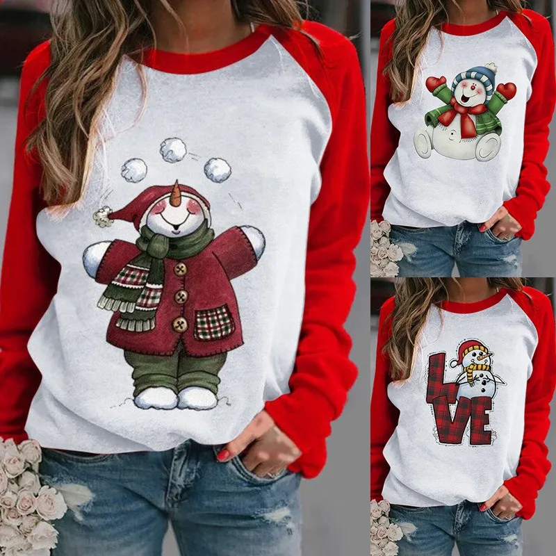 Christmas Lady Fashion Top Christmas Print Long Sleeve Casual Loose Graphic T-Shirts Women Vintage Clothes Christmas Style Mujer
Christmas Lady Fashion Top Christmas Print Long Sleeve Casual Loose Graphic T-Shirts Women Vintage Clothes Christmas Style Mujer