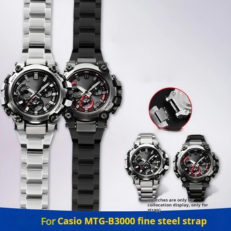 

Stainless steel watch strap For Casio G-SHOCK MTG-B3000B/BD MTGB3000 men Quick release watchband Modified Metal Folding buckle