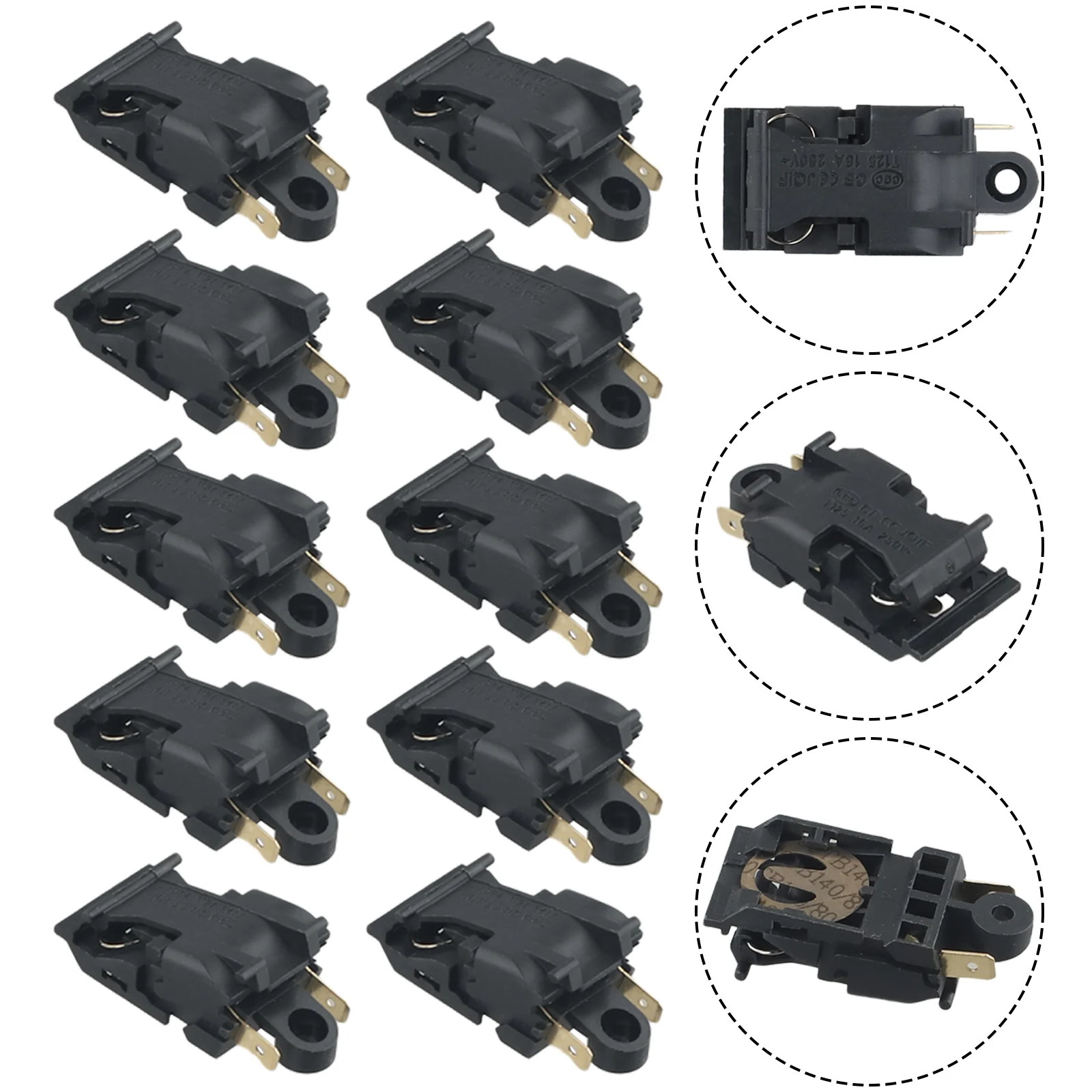 10pcs 16A Electric Kettle Switch 250V 2-Pin Kit For Electric Kettle Switch Thermostat Temperature Control Electrical Equipment
10pcs 16A Electric Kettle Switch 250V 2-Pin Kit For Electric Kettle Switch Thermostat Temperature Control Electrical Equipment