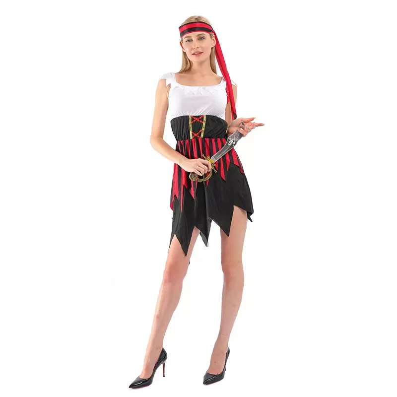 

Halloween Costume Sexy Pirate Cosplay Leader Playsuit Professional Funny Dress