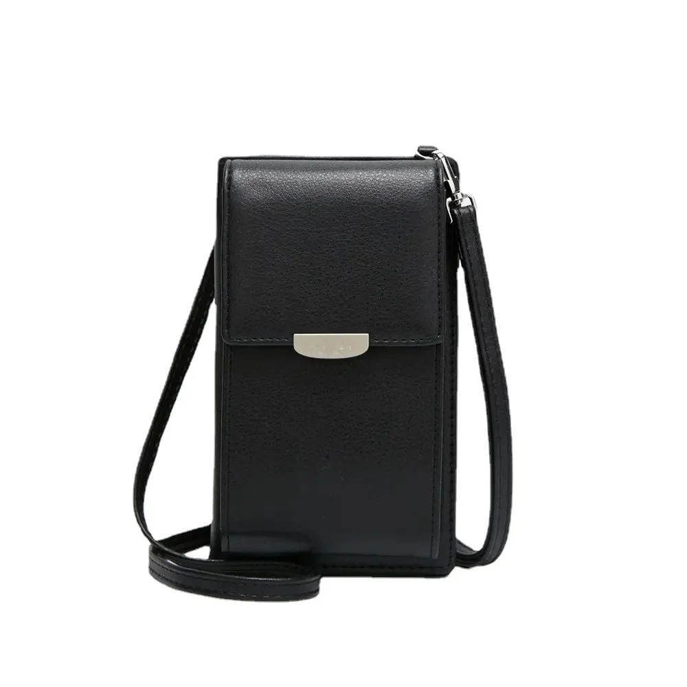 

Multifunctional Ladies Mobile Phone Bag PU Long Large-capacity Wallet Mini Solid Color Shoulder Diagonal Bag