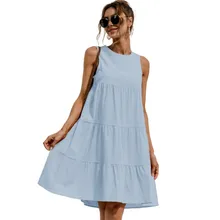 2022 Summer Dress Women Cotton O-neck Sleeveless Solid Midi Dress Stitching Casual Loose Sundress Robe Femme S-2xl Vestidos
2022 Summer Dress Women Cotton O-neck Sleeveless Solid Midi Dress Stitching Casual Loose Sundress Robe Femme S-2xl Vestidos