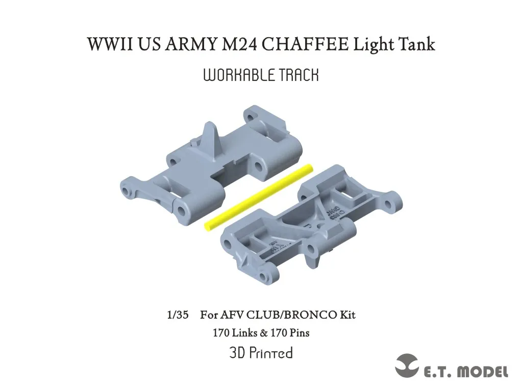 

ET MODEL P35-037 1/35 WWII US ARMY M24 CHAFFEE Light Tank Workable Track