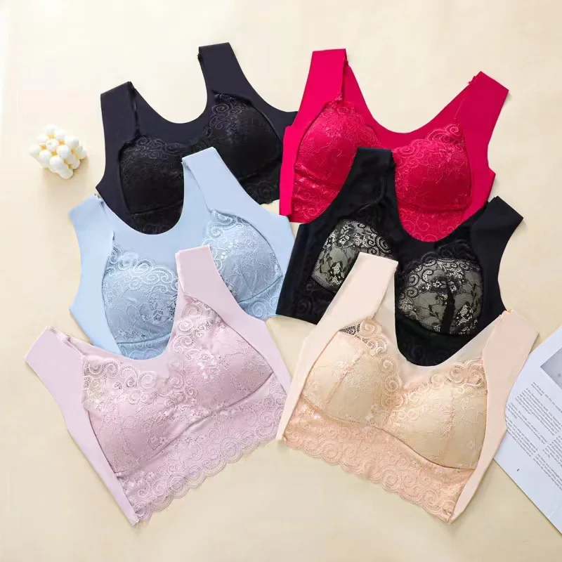 

Large Size Underwear Female 200 Pounds Fat Mm Large Chest Display Small Breast Anti-sag Bra Non-trace Sports Thin Bra