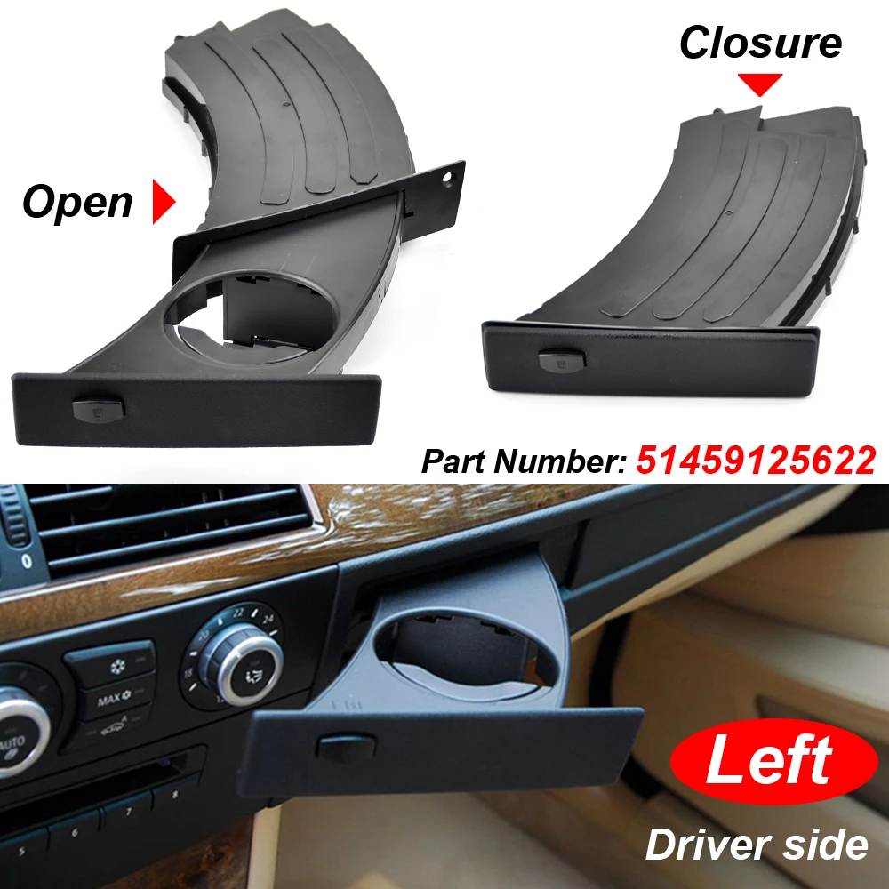 

For BMW 5 Series E60 E61 M5 525i 528i 530i 535i 550i 2004-2010 Car Front Center Console Water Cup Drink Holder 51459125622