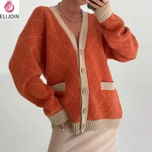 ELIJOIN autumn and winter women's V-neck cardigan pink 2021 long sleeve oversized pullover button cardigan wool green coat
ELIJOIN autumn and winter women's V-neck cardigan pink 2021 long sleeve oversized pullover button cardigan wool green coat