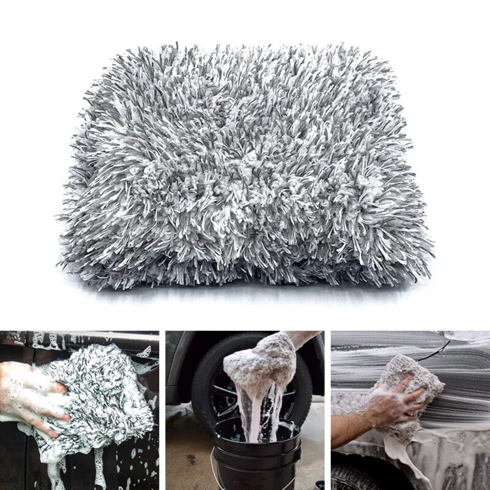 

Cleaning Car Wash Blocks Car Wash Square Towel Auto Detailing Long Haired Coral Velvet Car Cleaning Glove Pure Definition