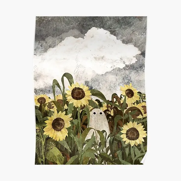 

There Is A Ghost In The Sunflower Field A Poster Art Wall Room Picture Print Home Decor Decoration Funny Vintage No Frame