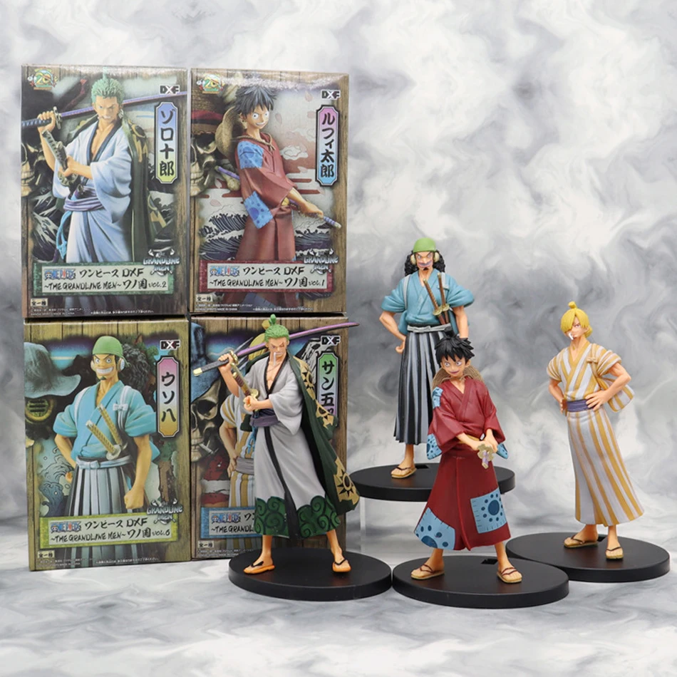 

4pcs One Piece Anime Figure Pirate Warriors Monkey D Luffy Roronoa Zoro Sanji Usopp Action Figures Collectible Model Toys 18cm