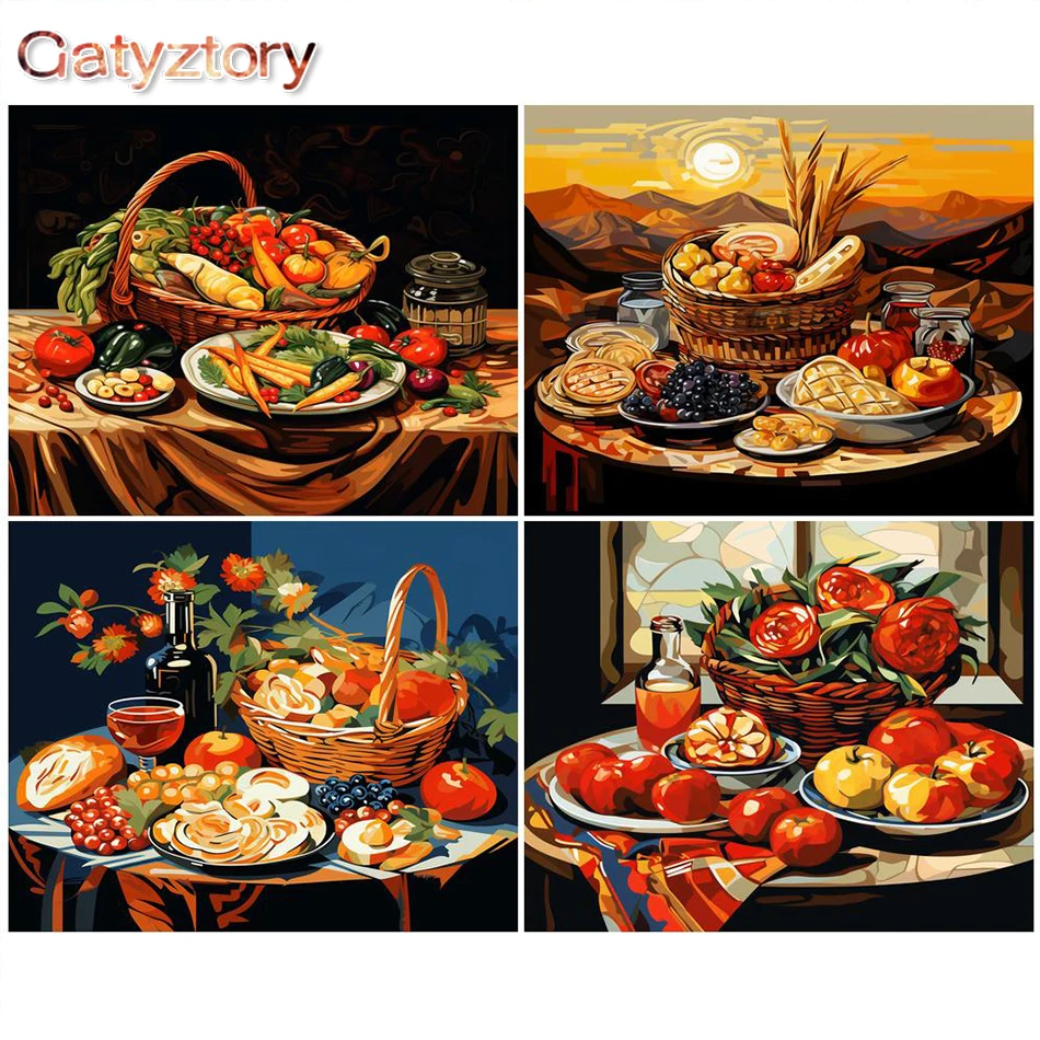 

GATYZTORY Oil Diy Painting By Numbers Abstract Fruit Picture Painting On Canvas Gift Decoracion Acrylic Paint Wall Picture For R