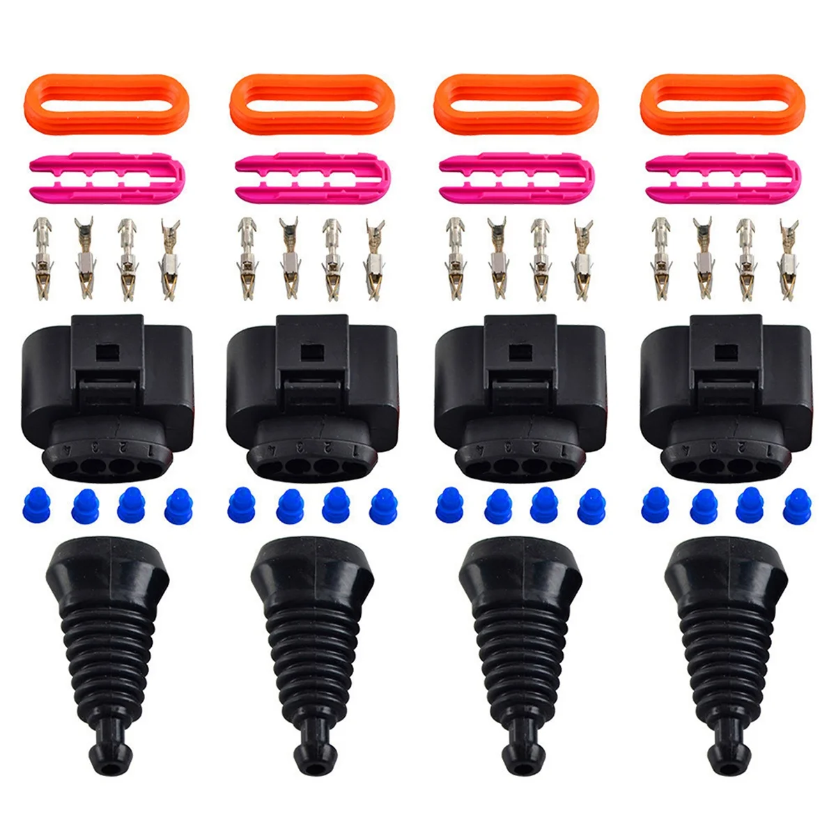 4 Set Ignition Coil Wiring Harness Connector Plug Repair Kit for Audi A4 A6 A8 Golf Car Coil Plug Replacement 1J0998724
4 Set Ignition Coil Wiring Harness Connector Plug Repair Kit for Audi A4 A6 A8 Golf Car Coil Plug Replacement 1J0998724