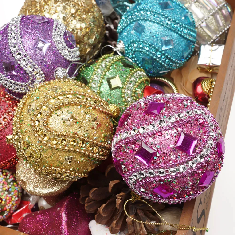 1Pcs 8Cm Christmas Ball Glitter Powder Rhinestone Beaded Foam Balls Xmas Tree Hanging Ornaments New Year Navidad Party Decor
1Pcs 8Cm Christmas Ball Glitter Powder Rhinestone Beaded Foam Balls Xmas Tree Hanging Ornaments New Year Navidad Party Decor