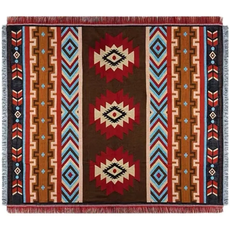 

Boho Decorative Tablecloth Picnic Cloth Mat Tribal Blankets Indian Outdoor Rugs Camping Blanket Bed Sofa Tassels Linen Mats