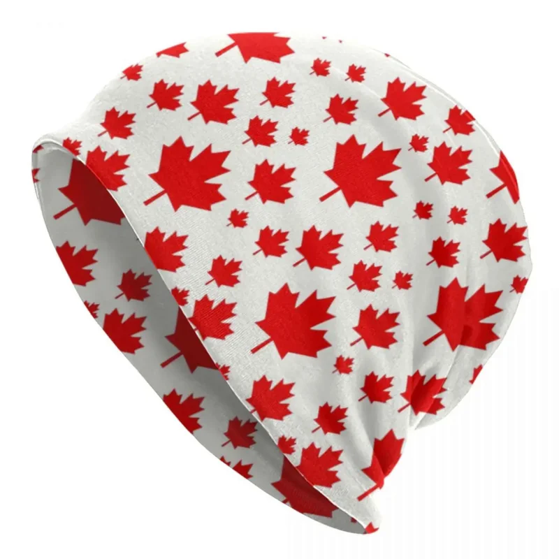 

Canada Maple Leaf Flag Emblem Skullies Beanies Caps Winter Warm Knitting Hat Women Men Cool Adult Bonnet Hats Outdoor Ski Cap