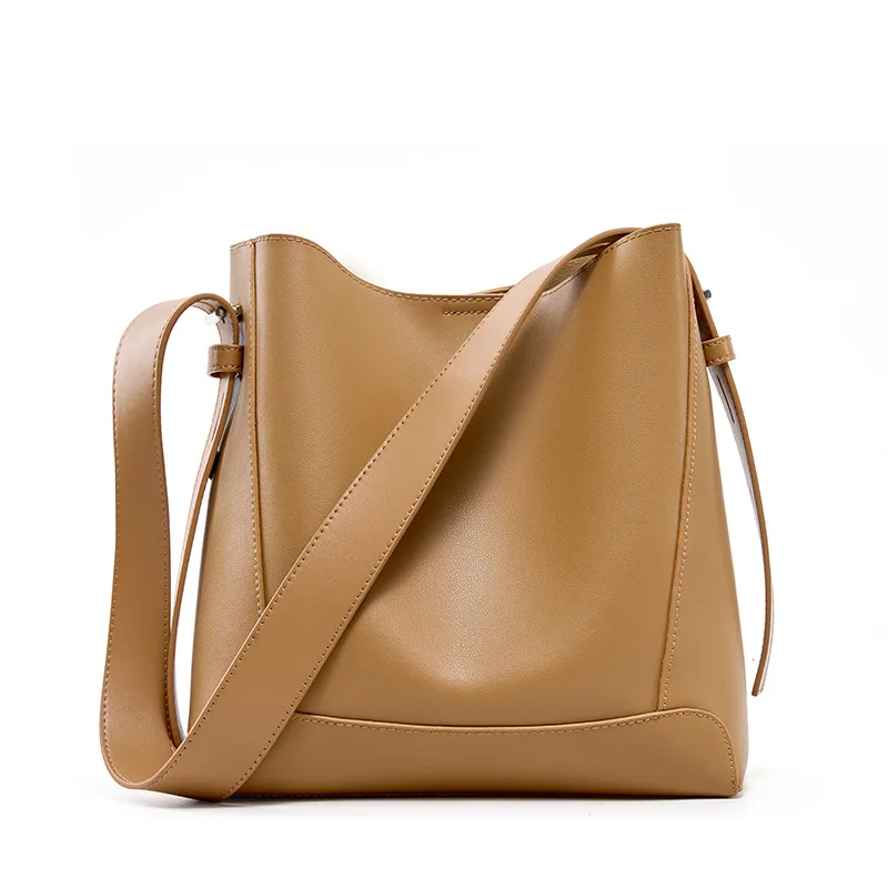 

New Korean Fashion Bucket Bag High Quality handbag Cow Genuine Leather Shouder Bag for Women Messenger Crossbody Tote Bag Bolsas