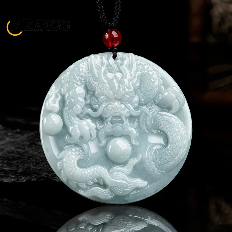 

Natural Myanmar Jadeite Dragon Pendant Hand-carved Men's and Women's Zodiac Dragon Jade Necklace High-end Luxury Jewelry Mascot