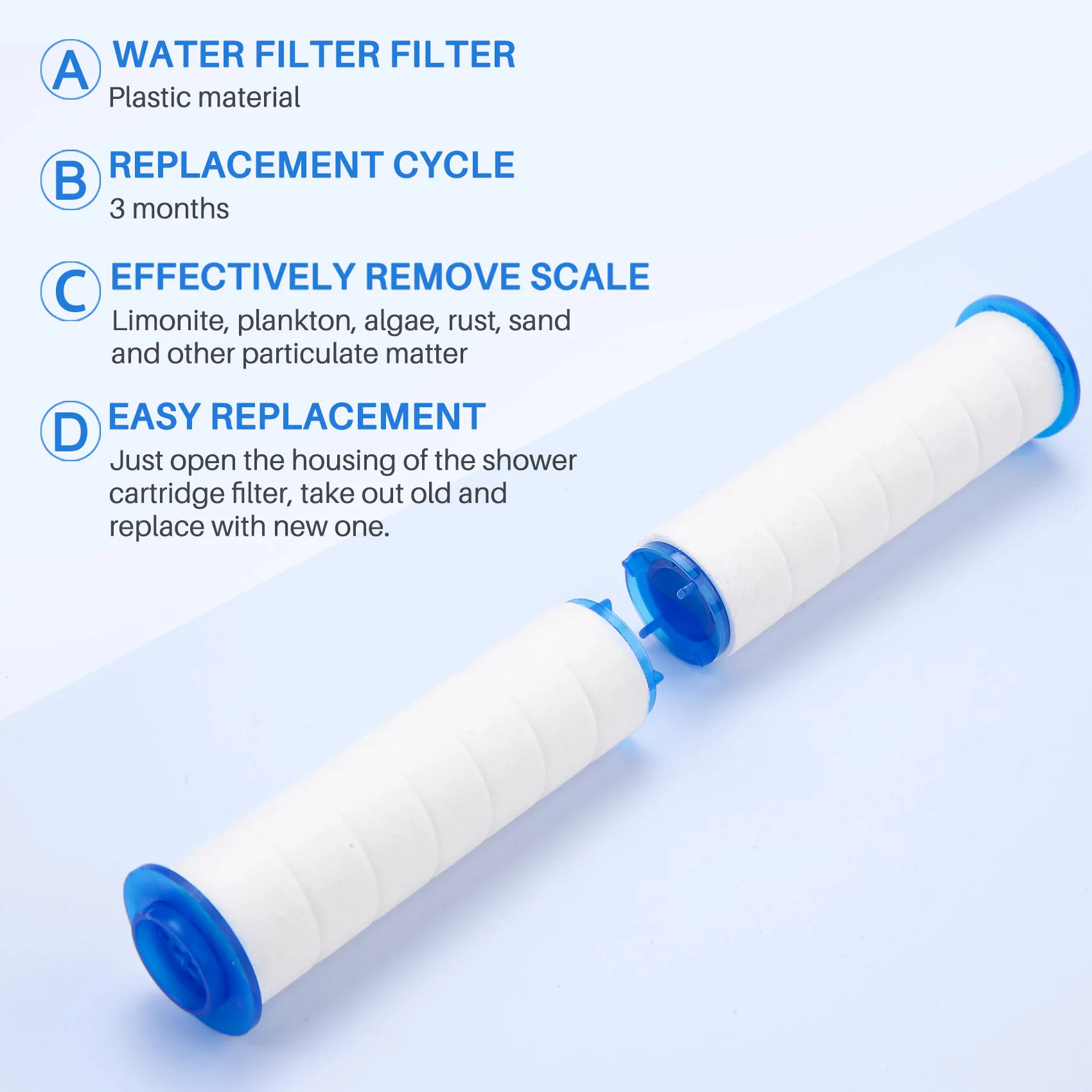 

10Pcs Replacement Shower Filter for Hard Water - High Output Shower Water Filter to Remove Chlorine and Fluoride