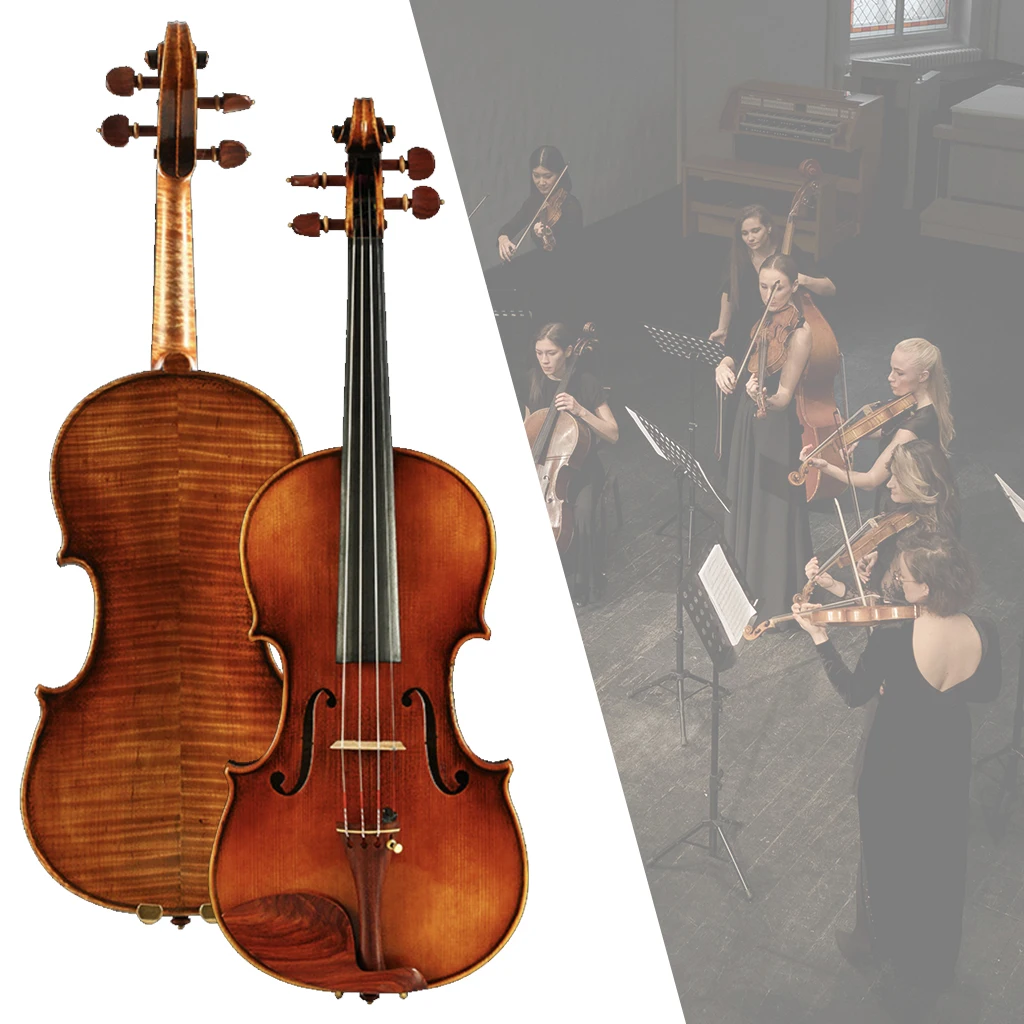 

Advanced Antique Oil Handmade Violin European Wood Top & Back 4/4 바이올린 كمان Violon Violino Rich Sound Free IPE Bow Bridge Case