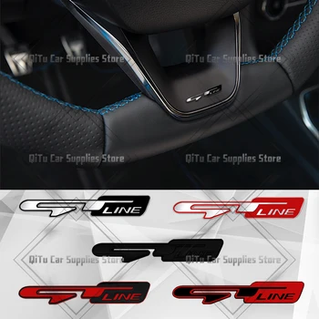 금속 GT 라인 배지, 기아 씨드 피칸토 K5 스포티지 스팅어 K3 K2 K9 니로 리오 3D 스티커, 자동차 스티어링 휠 엠블럼 데칼, 1 개 상품 이미지