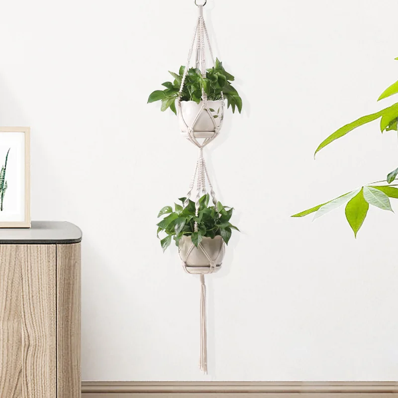 90-122cm Handmade Flower Pot Net Bag Braided Home Vintage Decor Plant Hanging Basket Knotted Rope Garden Plant Hanger Pot Tray
90-122cm Handmade Flower Pot Net Bag Braided Home Vintage Decor Plant Hanging Basket Knotted Rope Garden Plant Hanger Pot Tray