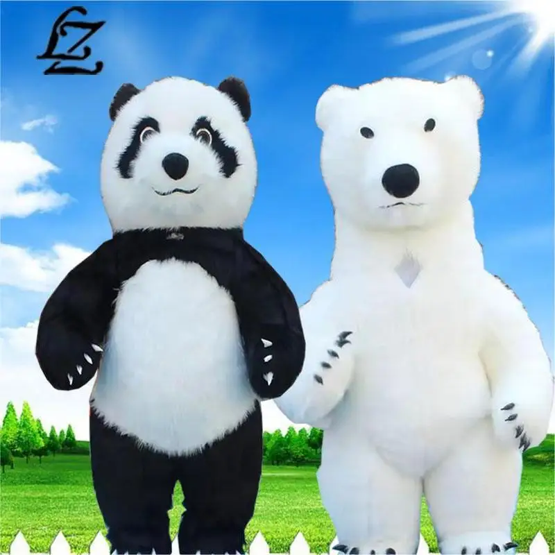 

Mascot Costume Cute Panda Inflatable Plush Giant Polar Bear Panda Shopping Mall Promotion Animation Performers Wear Props Dress