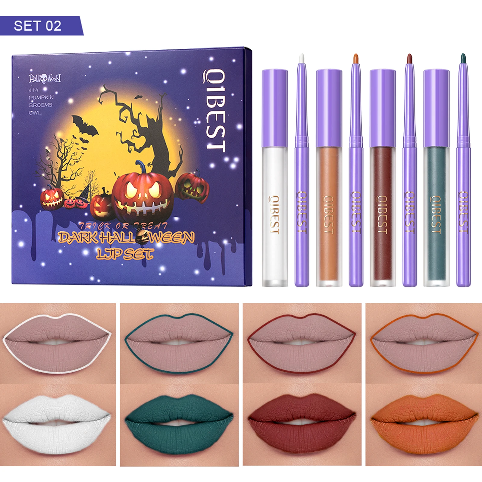 4Pcs Lip Liner Pencil and 4Pcs Liquid Lipstick Makeup Set Nude Dark Red Matte Long Lasting Non-Stick Cup Lip Gloss Halloween Kit
4Pcs Lip Liner Pencil and 4Pcs Liquid Lipstick Makeup Set Nude Dark Red Matte Long Lasting Non-Stick Cup Lip Gloss Halloween Kit