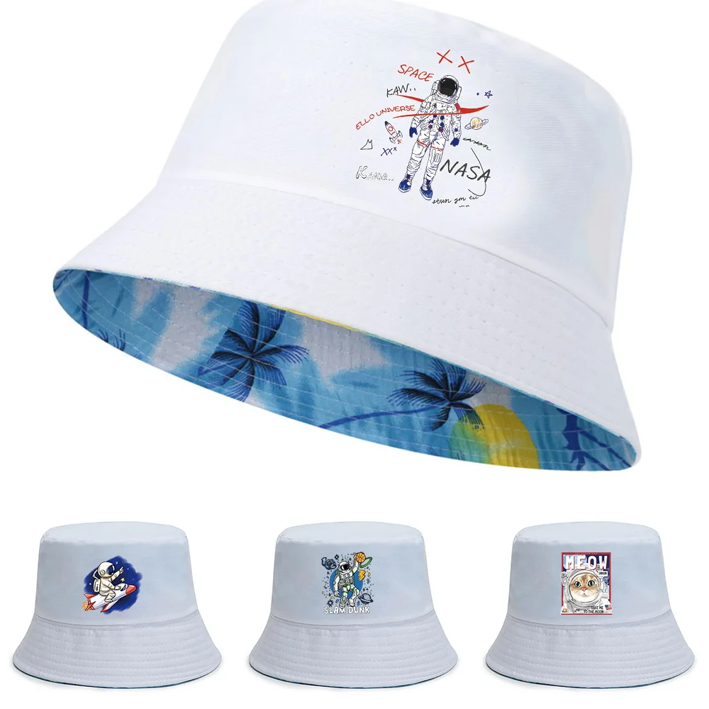 New Unisex Cotton Bucket Hats Women Sunscreen Visors Cap Astronaut Print Double-sided Fisherman Caps Outdoor Casual Fishing Hat
New Unisex Cotton Bucket Hats Women Sunscreen Visors Cap Astronaut Print Double-sided Fisherman Caps Outdoor Casual Fishing Hat