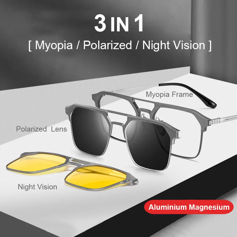 Aluminum Magnesium Glasses Frame Men Polarized Nignt Vision Eyeglasses Male Pure Titanium Classic Driving Pilot Sunglasses UV400
Aluminum Magnesium Glasses Frame Men Polarized Nignt Vision Eyeglasses Male Pure Titanium Classic Driving Pilot Sunglasses UV400