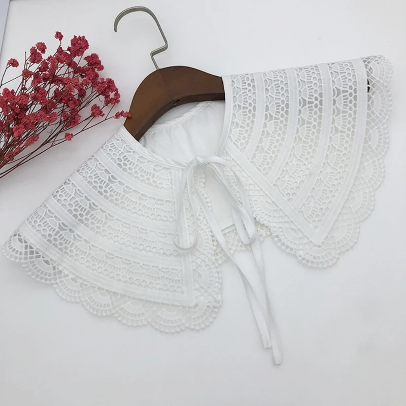 Women Double Layer Fake Collar Shawl Hollow Out Striped Lace Necklace Half Shirt Drop Shipping
Women Double Layer Fake Collar Shawl Hollow Out Striped Lace Necklace Half Shirt Drop Shipping