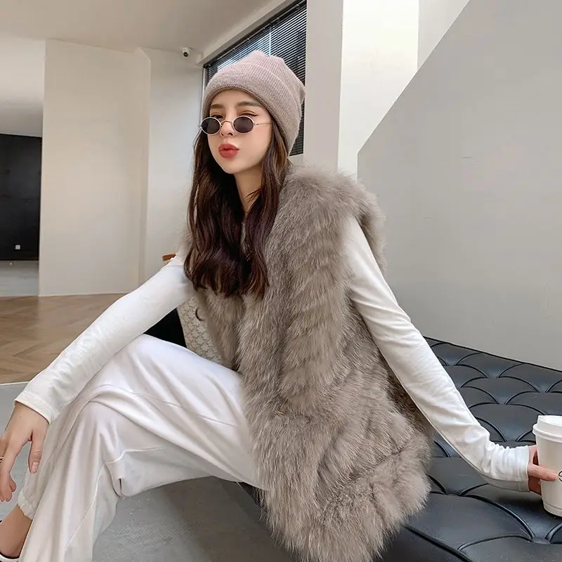 Faux Fur Vest Fashion Coats Women Sleeveless Long Jacket Gilet Fourrure Manteau Femme Vests R61
Faux Fur Vest Fashion Coats Women Sleeveless Long Jacket Gilet Fourrure Manteau Femme Vests R61