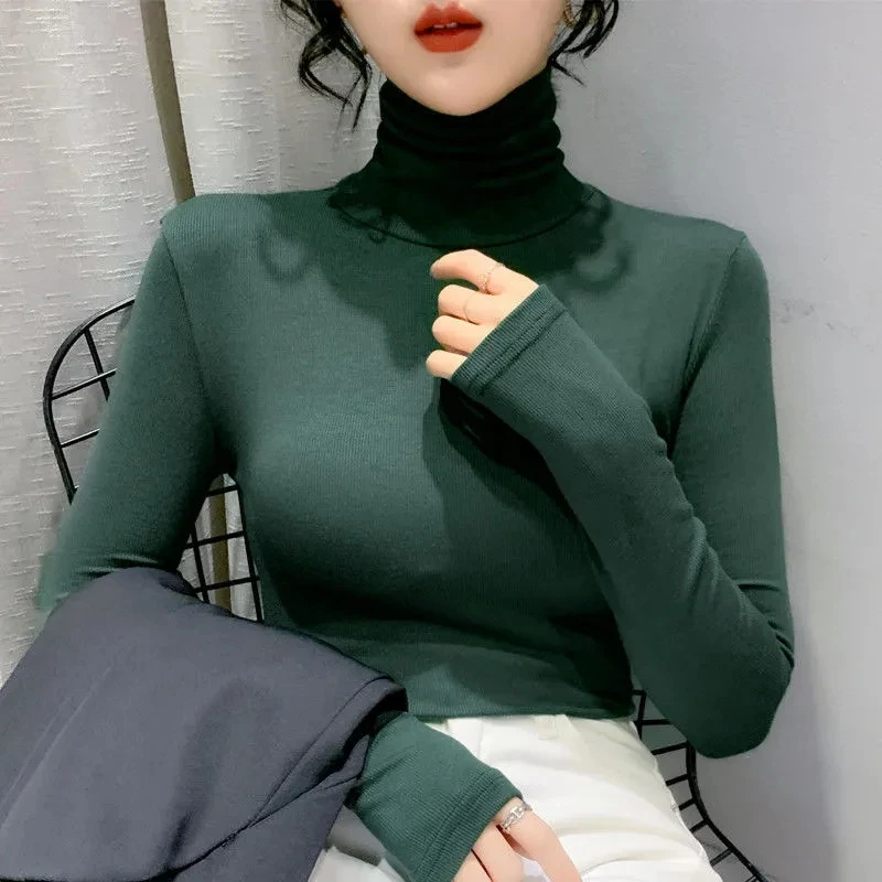 Autumn Winter 2023 Tee Shirt Anti-pilling Concise Turtleneck Elasticity Base Shirt Women Sweater Warm
Autumn Winter 2023 Tee Shirt Anti-pilling Concise Turtleneck Elasticity Base Shirt Women Sweater Warm