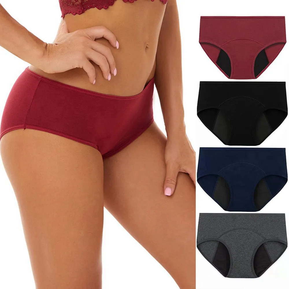 

2pcs/Set Sexy Pants Physiological Underwear Women Leak Proof Menstrual Panties Plus Size Waterproof Briefs Period Underwear