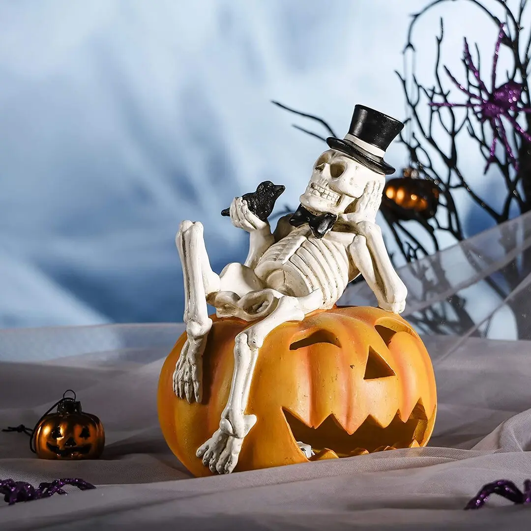 Pumkin Decorating Halloween Pumpkin Skull Lamp LED Skeleton Night Light Jack O Lantern Pumpkin Light Decoration Haunted House Pa
Pumkin Decorating Halloween Pumpkin Skull Lamp LED Skeleton Night Light Jack O Lantern Pumpkin Light Decoration Haunted House Pa