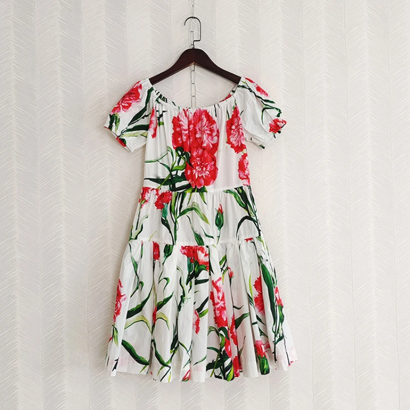 Runway Dress For Women 2023 Spring Summer New Slash Neck Short Sleeved Flowers Printed A-Line Big Swing 100% Cotton Dress S-XL
Runway Dress For Women 2023 Spring Summer New Slash Neck Short Sleeved Flowers Printed A-Line Big Swing 100% Cotton Dress S-XL