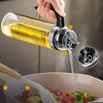 GIANXI 투명 조미료 조미료 조리기구 꿀 병, 손잡이가 있는 식용유 병, 주방 도구, 650ml 상품 이미지