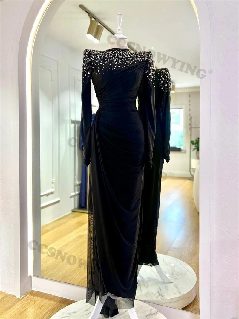 Fashion Appliques Beaded Muslim Evening Dresses Long Sleeve Islamic Formal Party Gowns High Neck Women Arabic Robes De Soirée
Fashion Appliques Beaded Muslim Evening Dresses Long Sleeve Islamic Formal Party Gowns High Neck Women Arabic Robes De Soirée