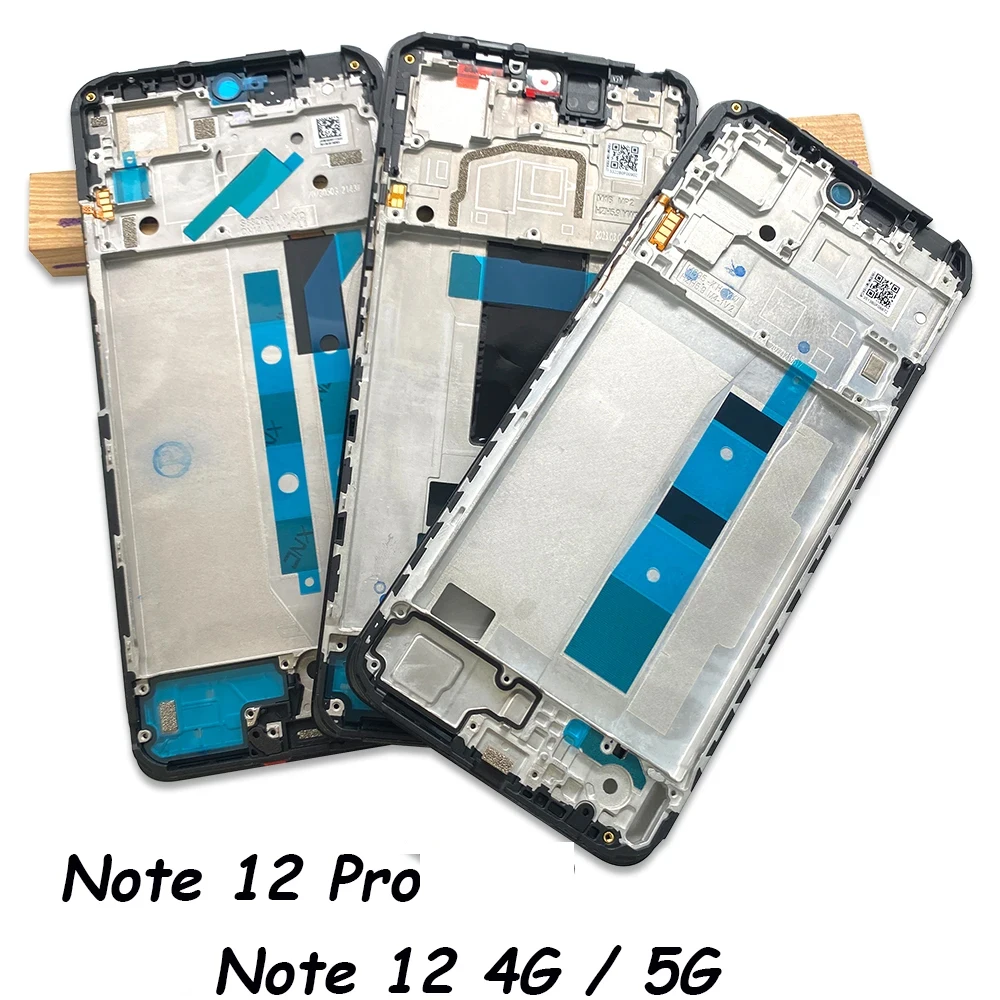 

NEW Middle Frame For Xiaomi Redmi Note 12 Pro 4G 5G 12s Middle Frame Front Bezel Back Housing Case Middl Plate Replacement Parts