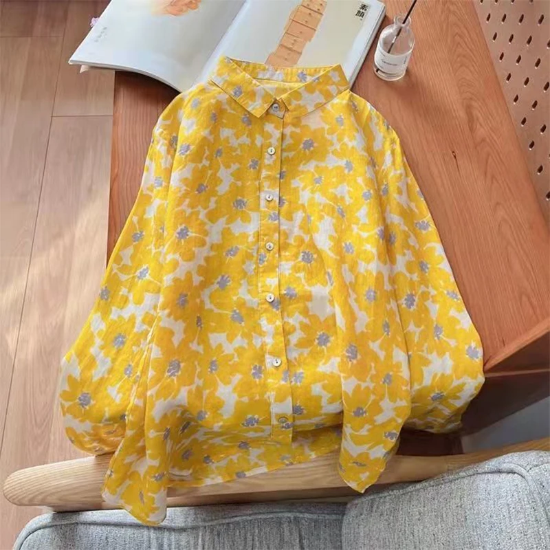 Женская блуза с длинным рукавом, отложным воротником и принтом, размеры до 4XL
Женская блуза с длинным рукавом, отложным воротником и принтом, размеры до 4XL