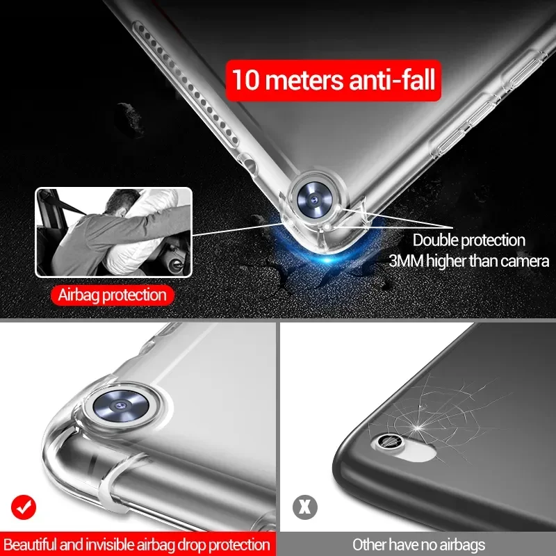 

Silicone Case For Huawei MediaPad MatePad Pro T3 T5 M3 M5 M6 Lite 8.0 8.4 10 10.4 10.8 Transparent Rubber Back Cover