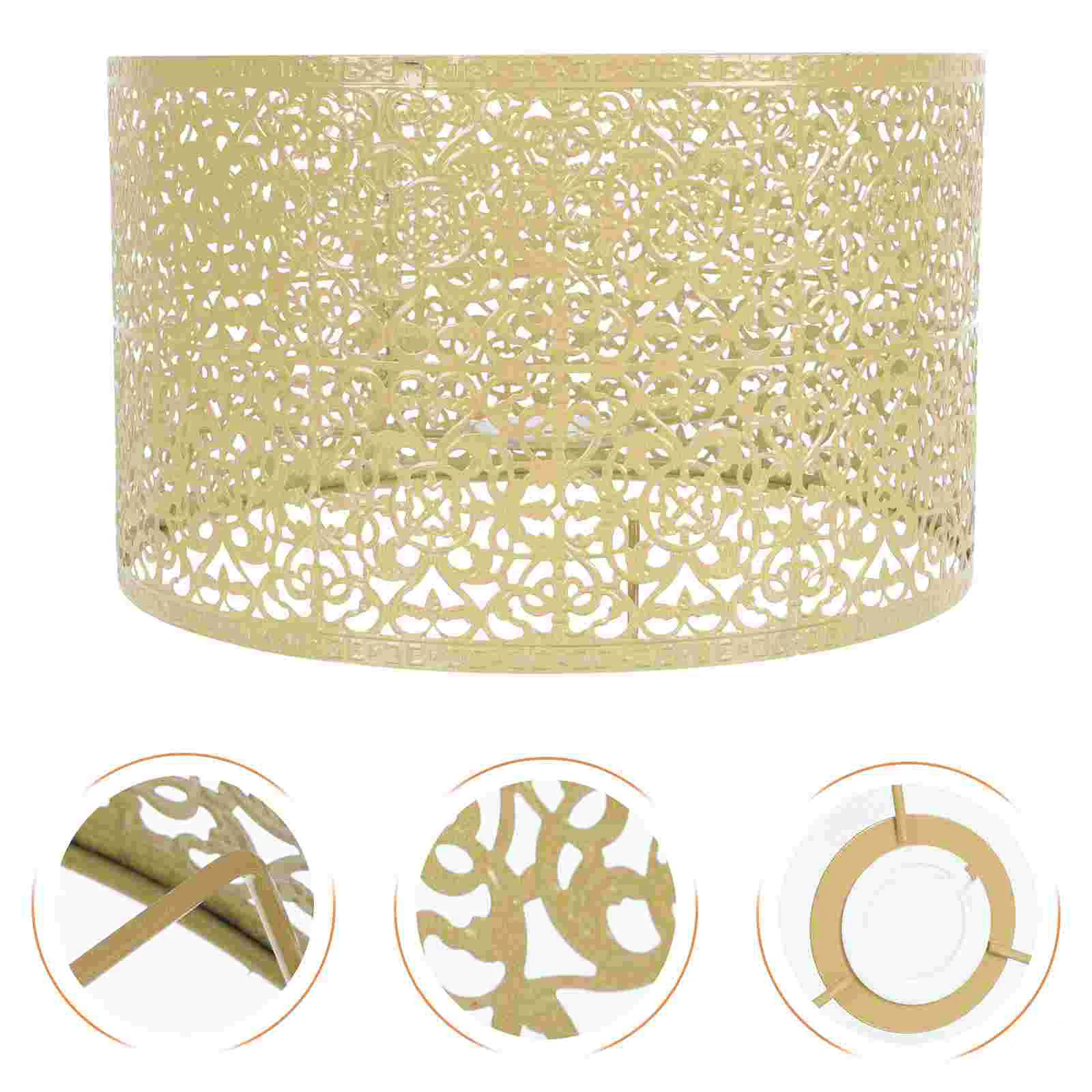 Decorative Drum Lamp Shade Hollow Out Metal Lamp Shade E27/ E14 Clip Bulb Replacement Lamp Cover Ceiling Pendant Fixture Table
Decorative Drum Lamp Shade Hollow Out Metal Lamp Shade E27/ E14 Clip Bulb Replacement Lamp Cover Ceiling Pendant Fixture Table