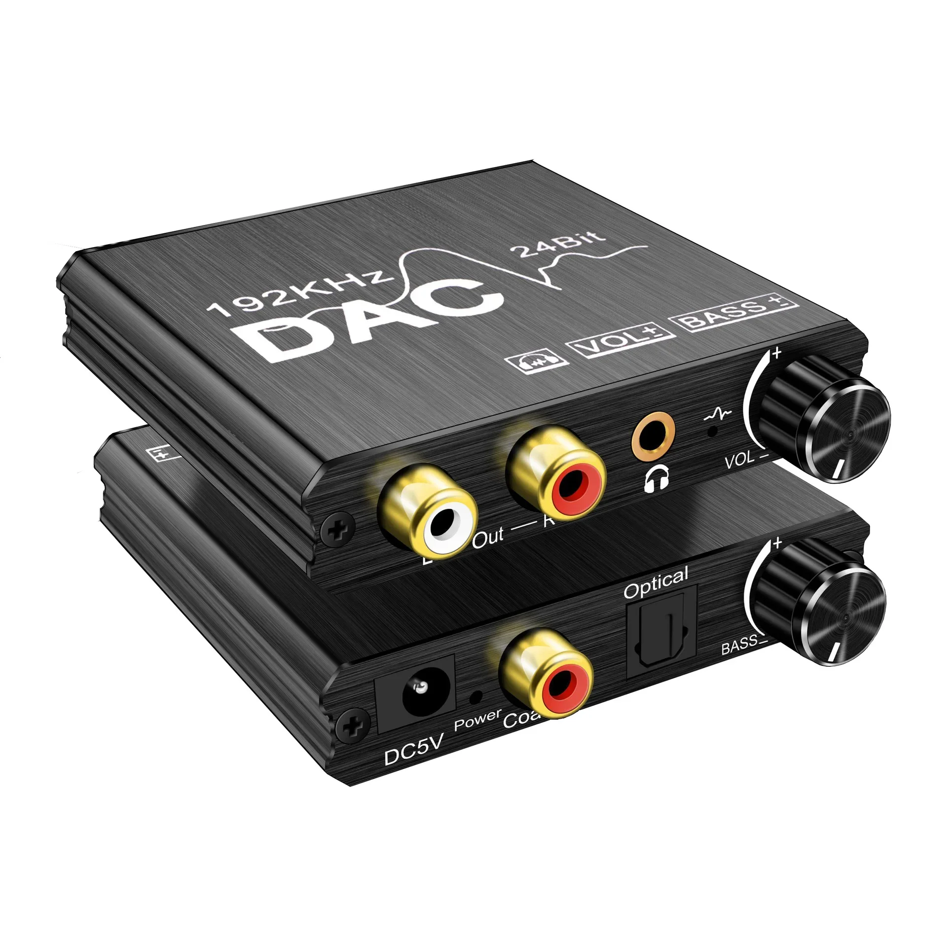 

24bit DAC Digital To Analog R/L Audio Converter Optical Toslink SPDIF Coaxial To RCA 3.5mm Jack Adapter Support PCM /LPCM